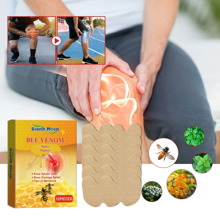 Bee Venom Herbal Pain Relief Patches - 20 Knee Pain Patches (Specially Designed for Knee Joints) | 100% Safe &amp; Natural Knee Pain Relief Products | Instant Relief | No Side Effects